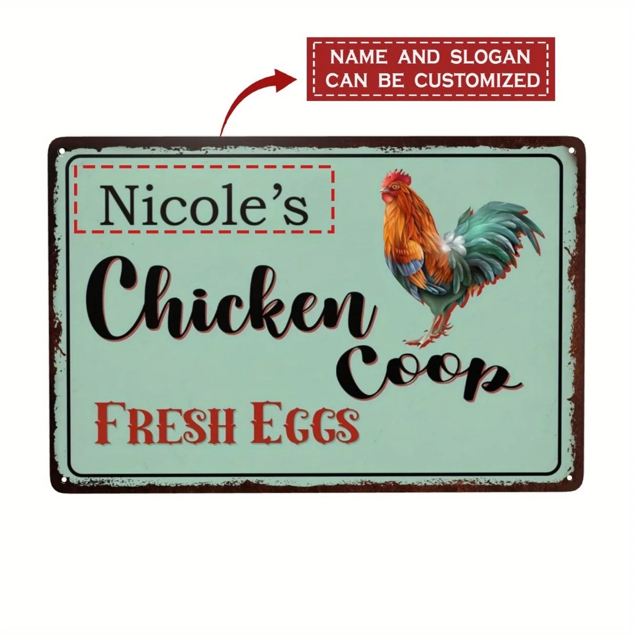 Custom Text Chicken Coop Sign  - đánh giá và giá Urban Farming Wall