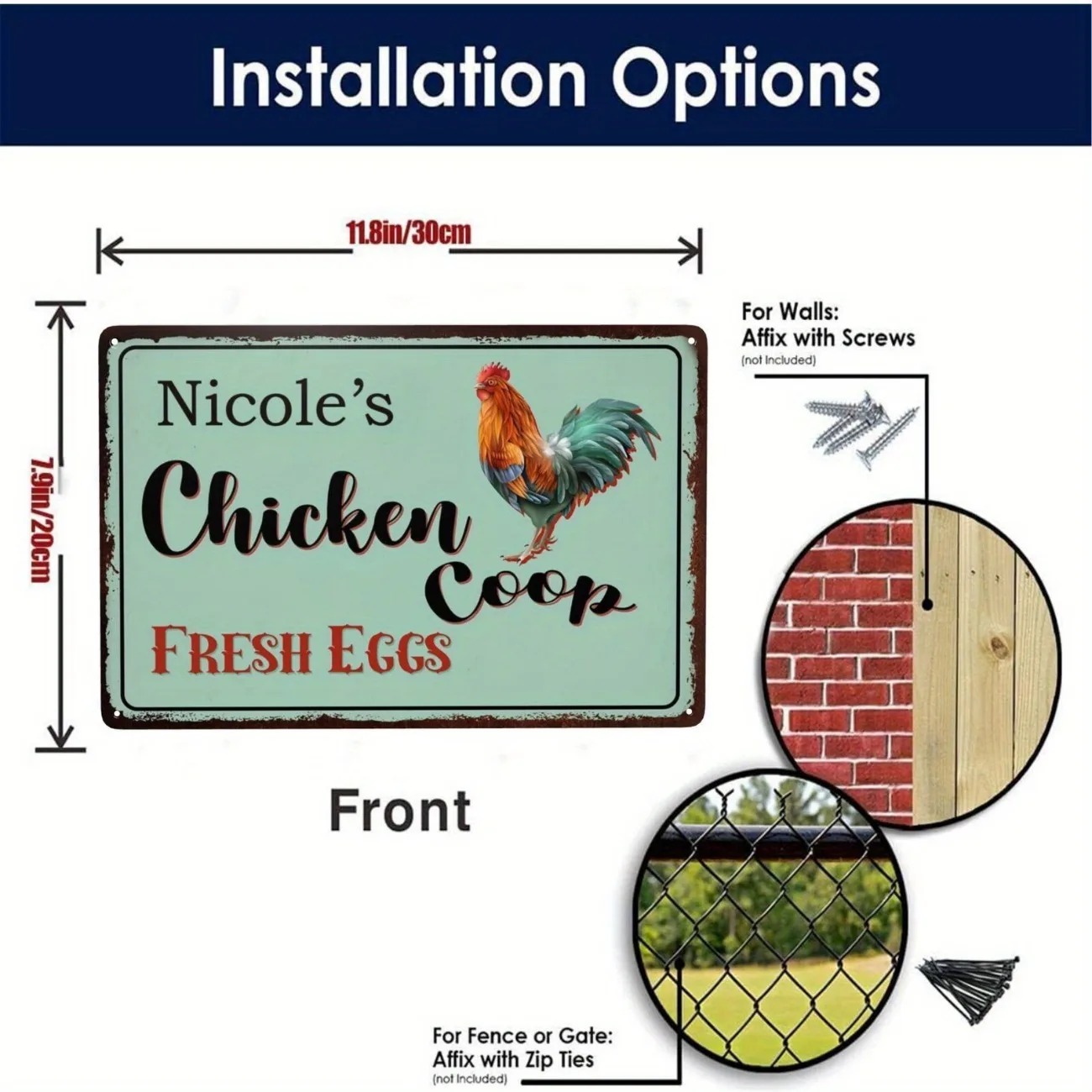Custom Text Chicken Coop Sign  - đánh giá và giá Urban Farming Wall