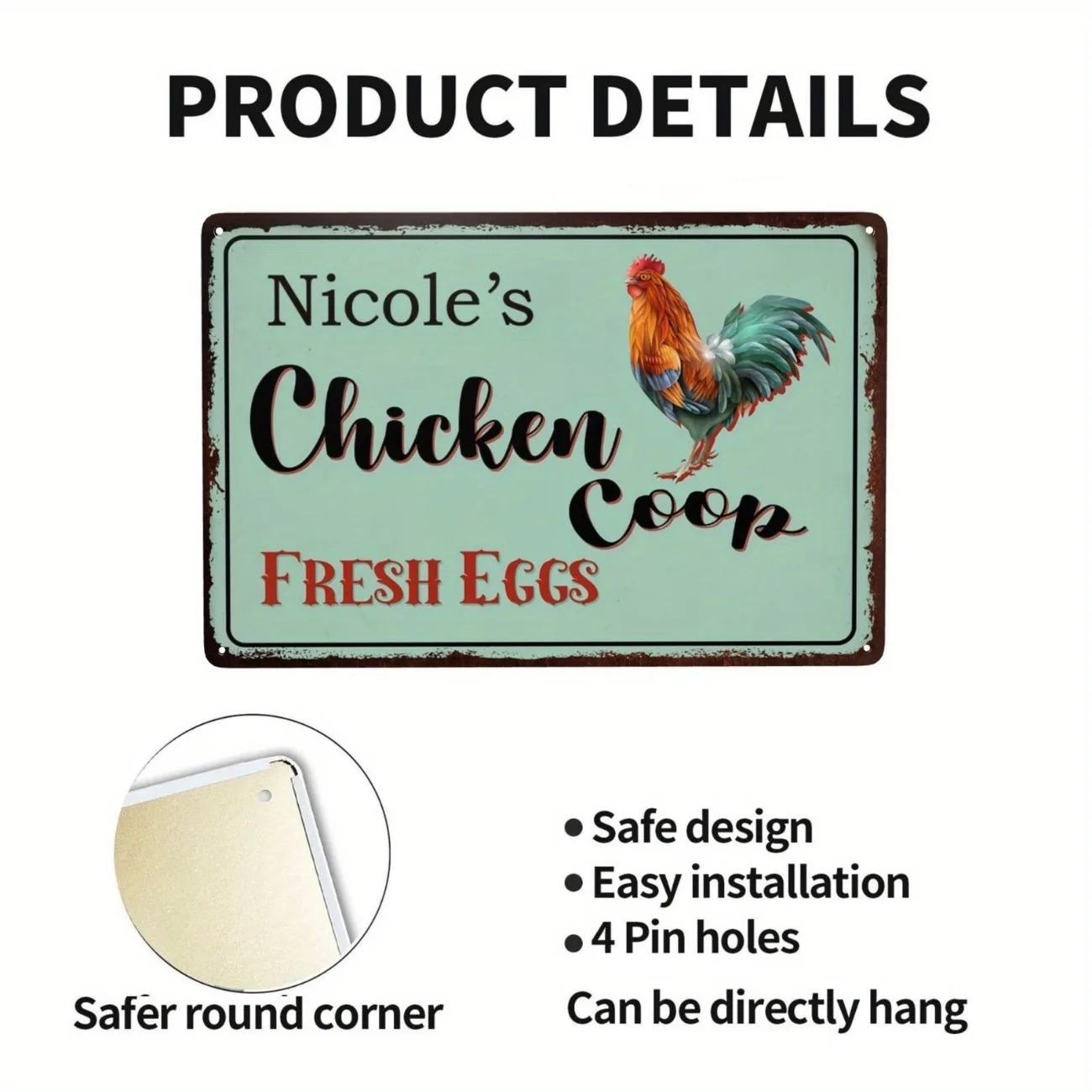 Custom Text Chicken Coop Sign  - đánh giá và giá Urban Farming Wall